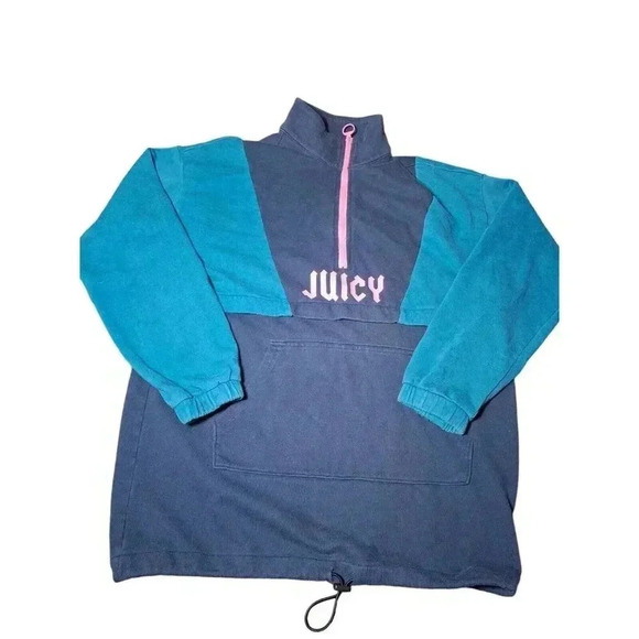 Juicy Womens Pullover Sweatshirt Long Sleeve High Neck 1/4 Zip, Navy Blue S - Picture 8 of 15